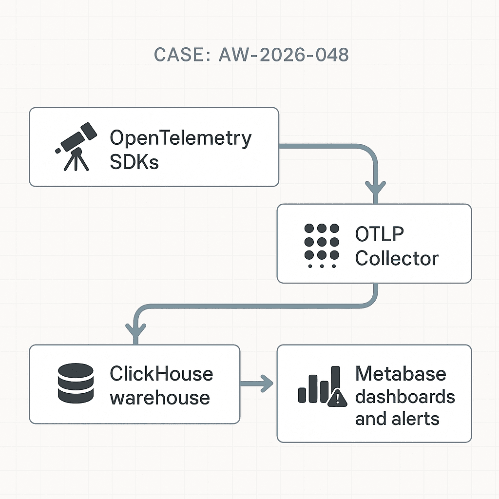 Ship a Low-Latency Metrics Pipeline for AI Agents with OpenTelemetry, ClickHouse, and Metabase
